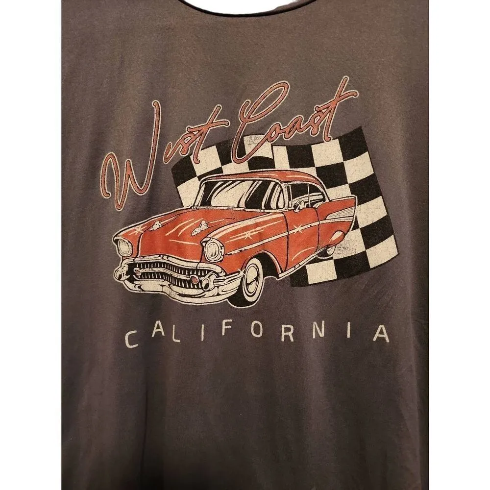 Polagram Women's Grey West Coast‎ California Graphic Tee sz S Retro Beach Casual - Image 3