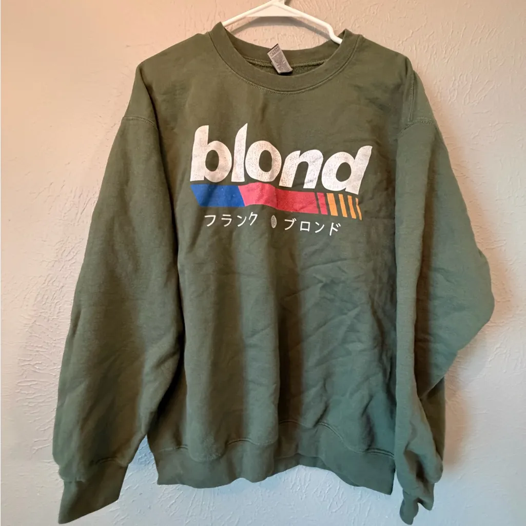 Green Graphic crew neck Frank Ocean Blond album - Image 3