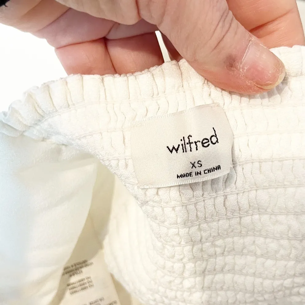 Wilfred Aritzia Novella Puff Long Sleeve Sweetheart Blouse White XS - Image 3