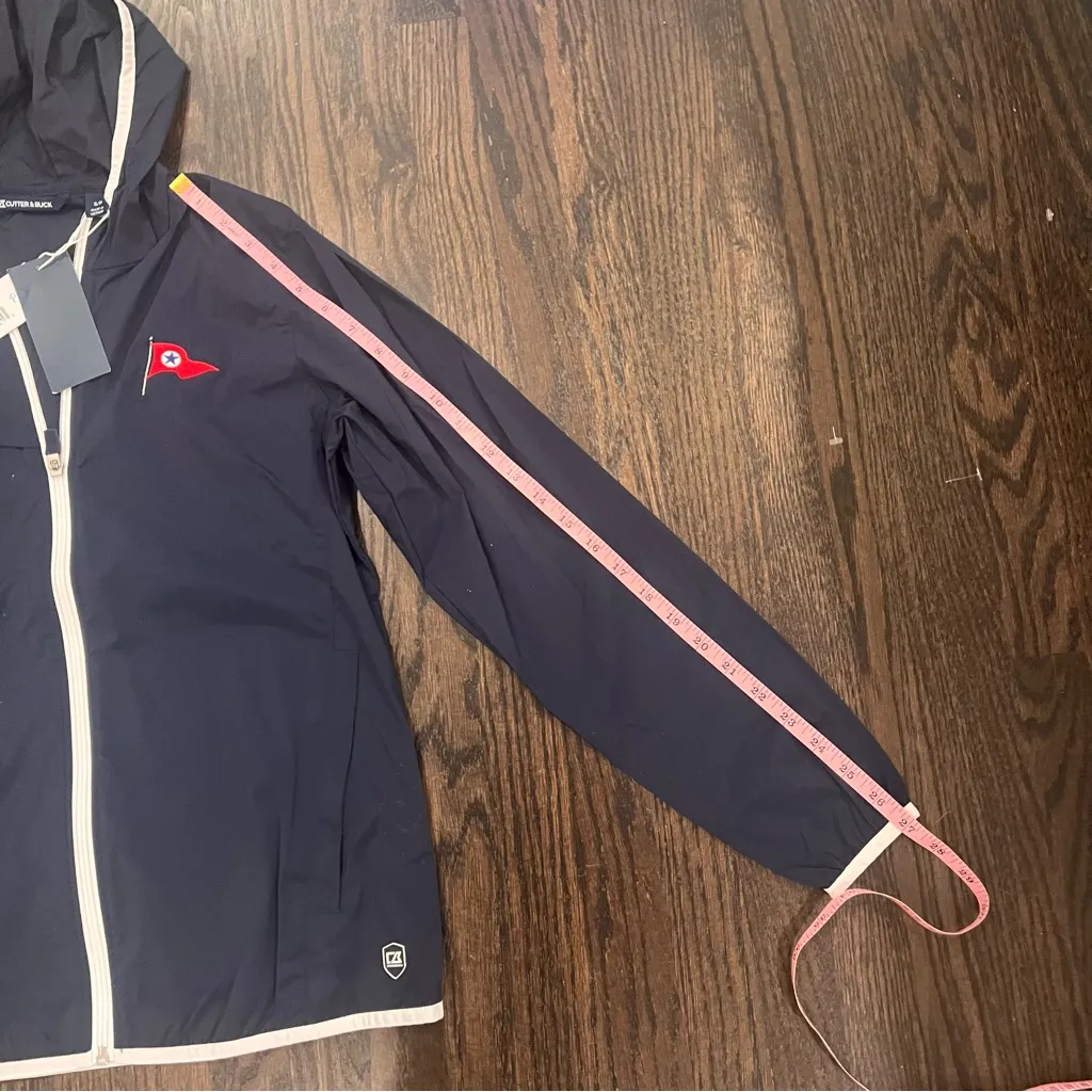 NWT Cutter & Buck Women's Breaker Hooded Jacket Navy Blue Small CB WeatherTec - Image 7