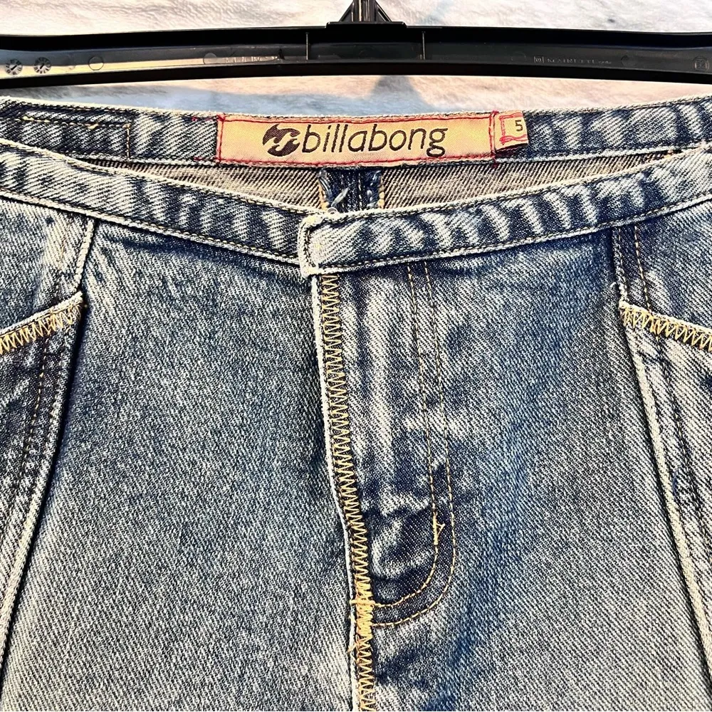 Vintage  Sample Blue Fade Denim Flare A-Line Skirt Size 5 - Image 3