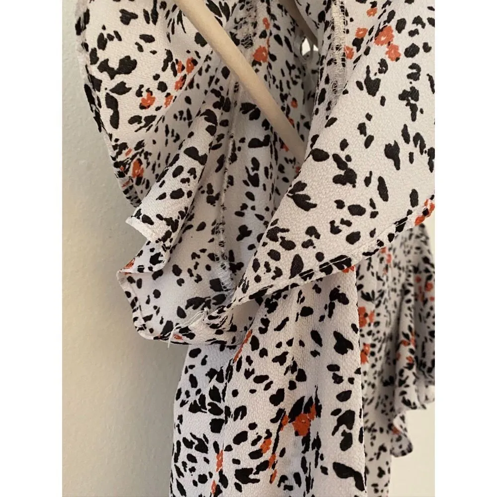 Roommates Floral Petal Sleeve Cinched High Collar Blouse Top Women's Sz S​ - Image 10