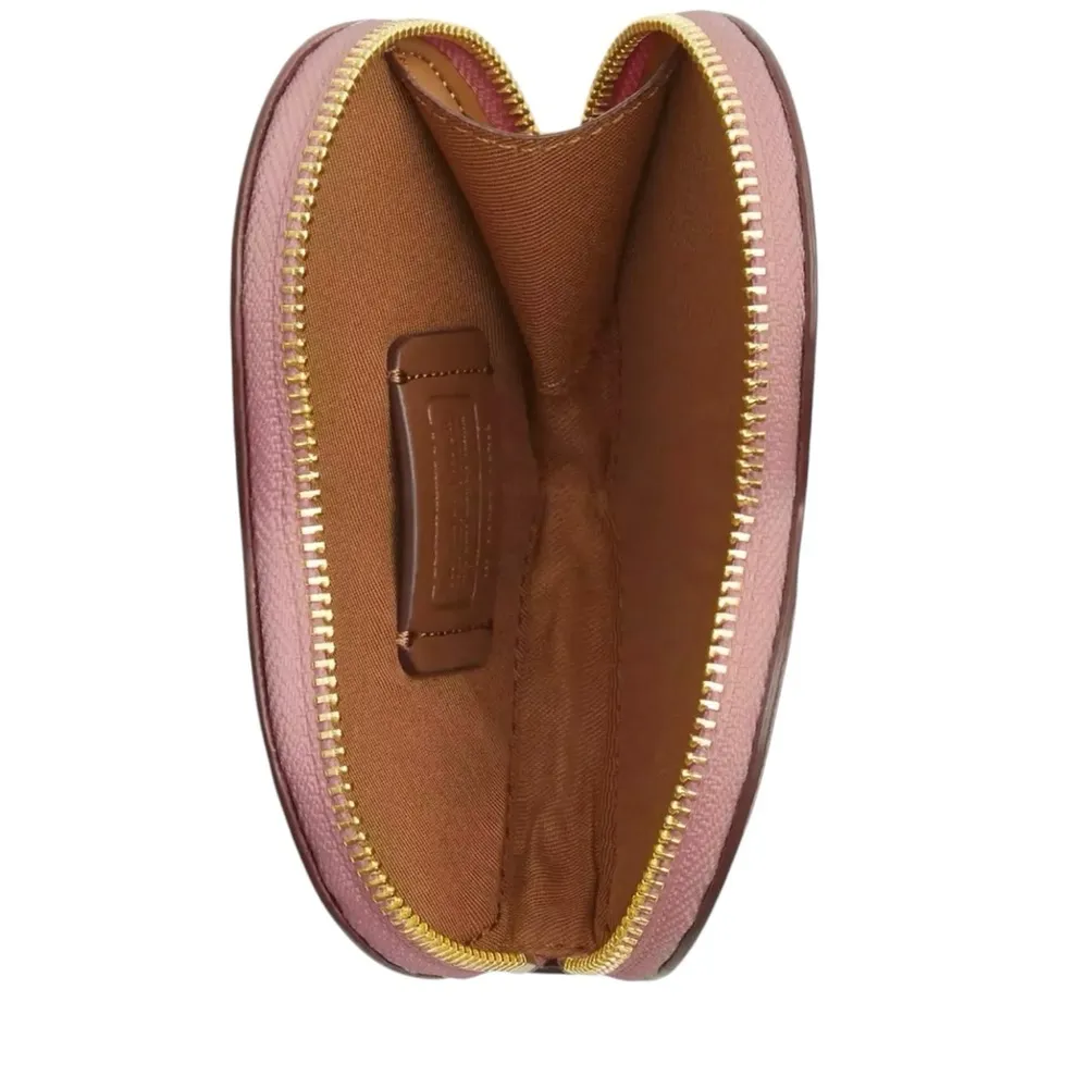 NWT Coach X Observed By Us Heart Coin Case Small Wristlet CU405 LT KHAKI LT PINK - Image 2