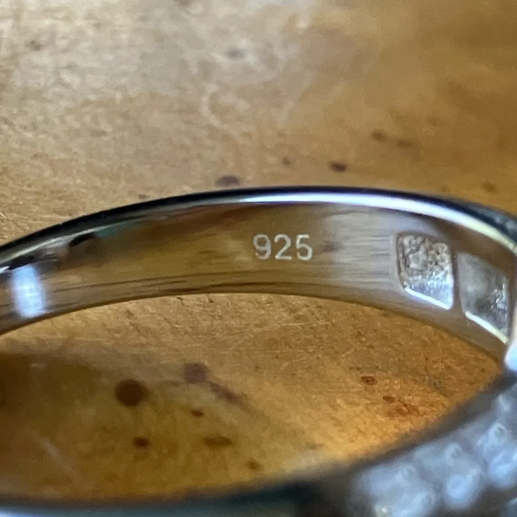 Genuine Moissanite Sterling Silver Ring Size 8 - Image 6