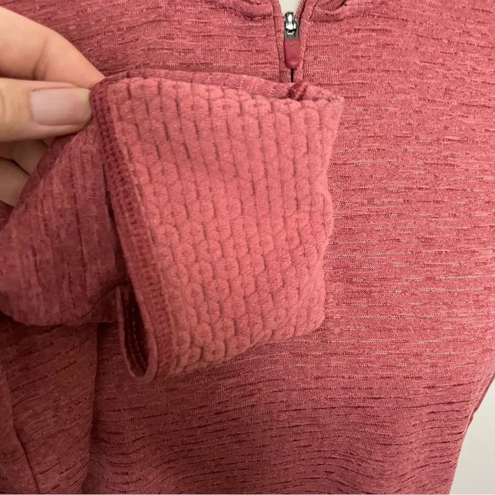 Top Pullover Sphere Element Half Zip Running High Low Hem Thumbholes Pink - Image 5