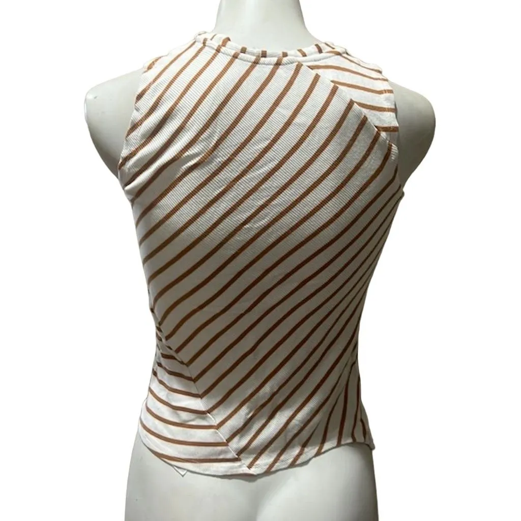 Habitual Women's XS Brown Striped Sleeveless Tank Top Casual - Image 2