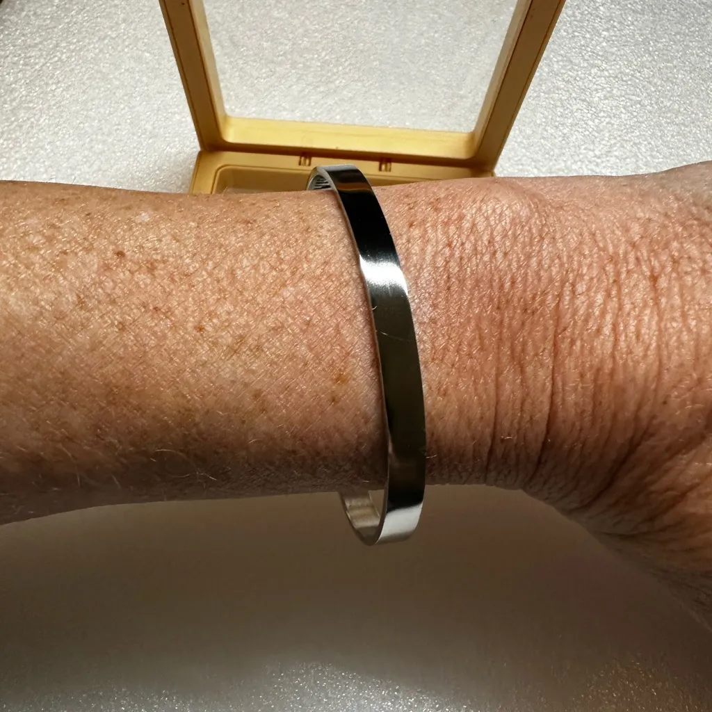 Silver Inspirational Cuff Bracelet - Image 4