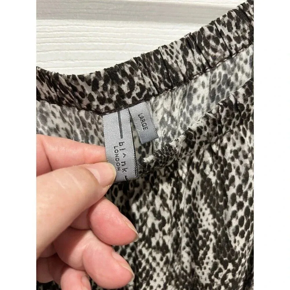 Bl^nk London Anthropologie  Animal Print Wide Leg Jumpsuit Off‎ Shoulder Large - Image 6