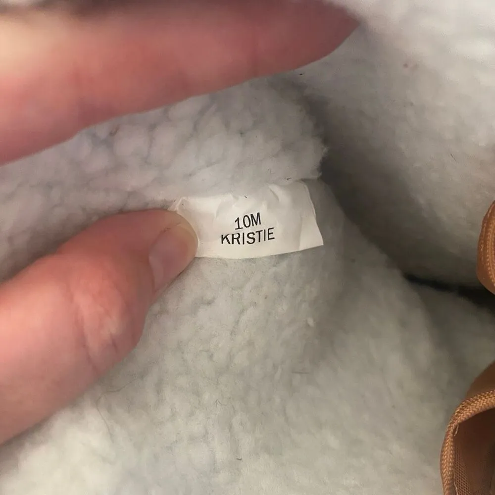 Khombu winter boots size 10 Kristie leather and man made upper faux fur blue red - Image 7