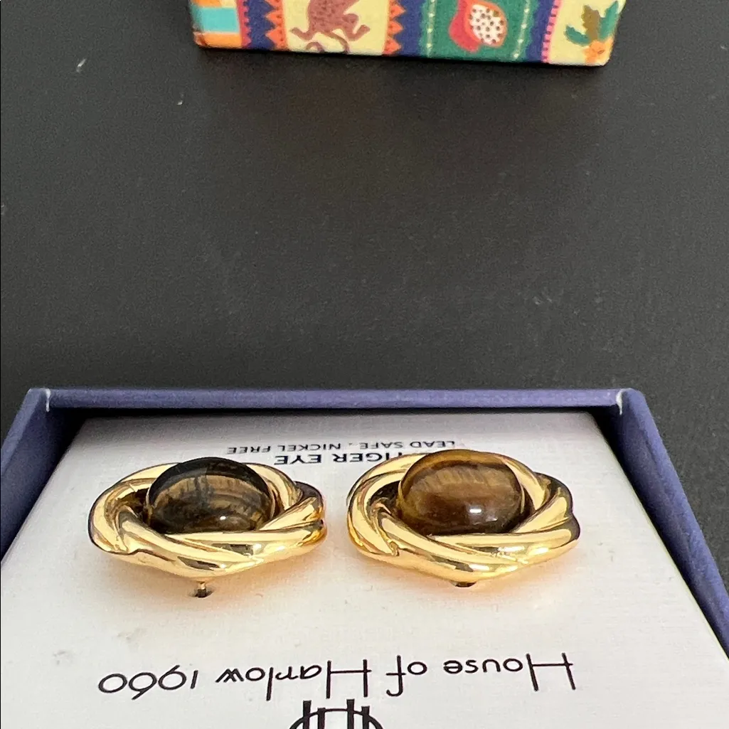 House of Harlow 1960 | Tiger Eye Stud Earrings - Image 5