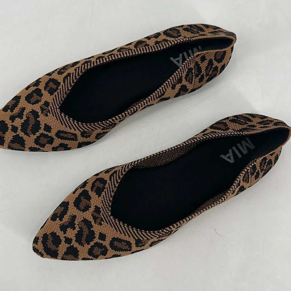 NWOT Mia Women's 1889 Animal Print Pointed Toe Ballet Flats Brown Size‎ 6.5 - Image 10