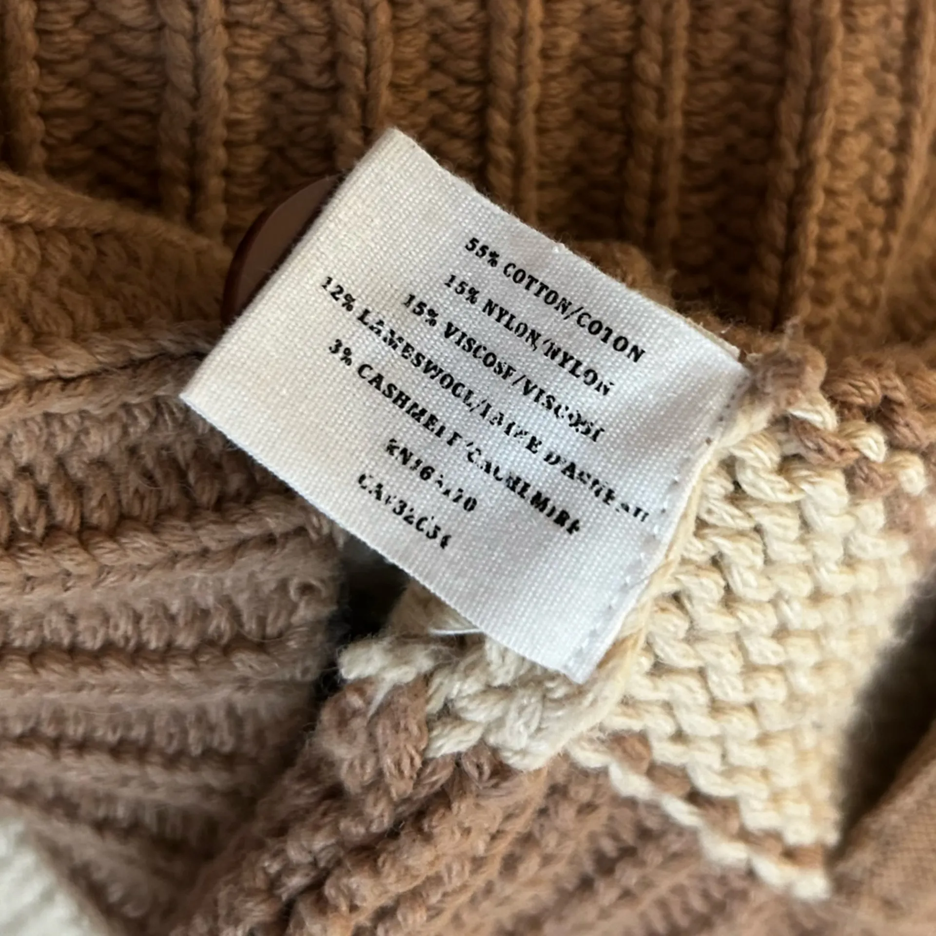 Anthropologie Sparrow Hopi Basket Button Front Cardigan Sweater Size Medium Tan - Image 6