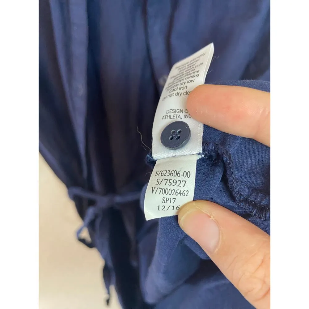 Small Athleta Island Hopper Swim Cover-Up Blue White Ombre Cotton/Silk 623606 - Image 3