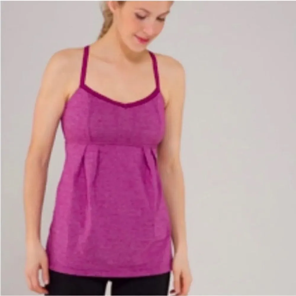 Lululemon Bulerias in Heathered Regal Plum/Dewberry Drawstring Waist Tank - Image 2