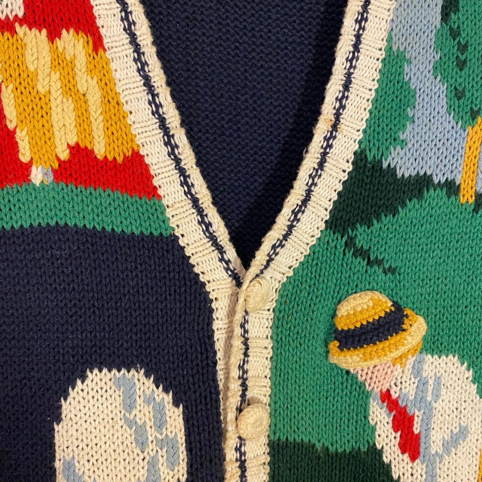 Alexandra Bartlett Vintage Golf Knit Sweater Vest Retro Women's size Large Blue - Image 7