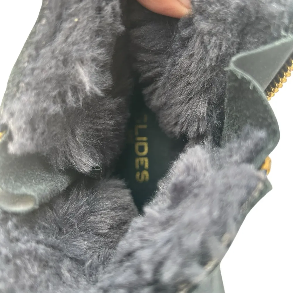 J Slides NYC Waterproof Poppy Suede Sherpa Lined Ankle Sneaker Bootie Size 7M. - Image 7