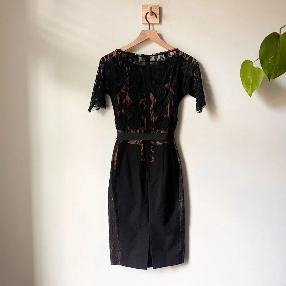 Byron Lars Beguile Carissima Black Cream Lace Dress Size 0 - Image 8