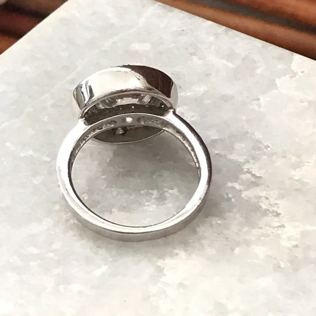 Quartz Solitaire Round .925 Sterling Silver Ring Size 6 - Image 7