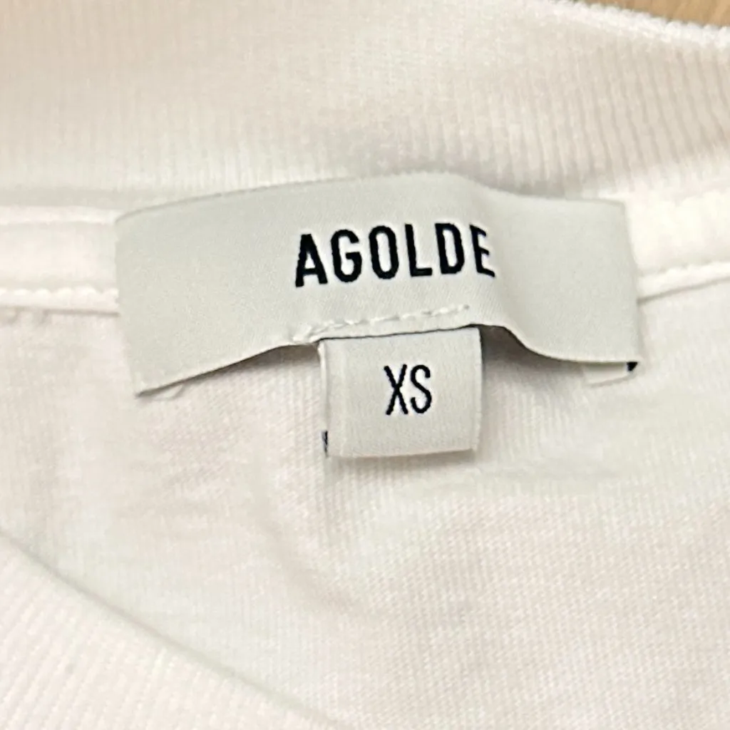 AGOLDE Bryce Cap Sleeve T-Shirt in White Size X-Small - Image 4