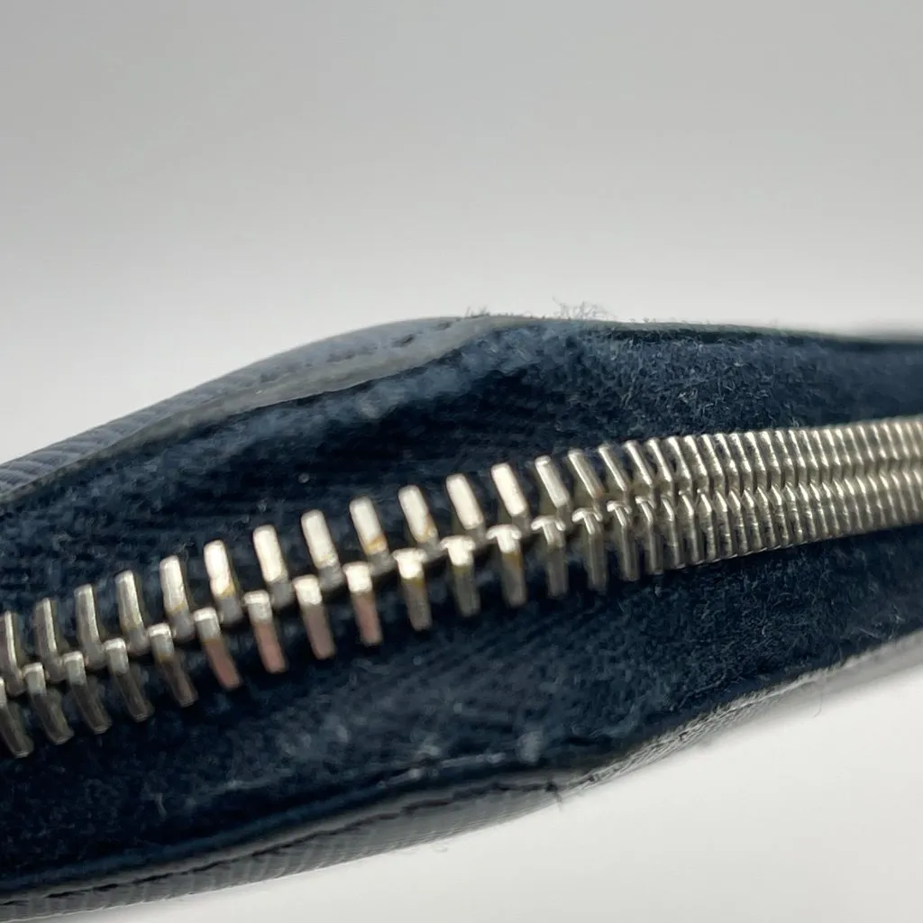 Prada 2ML317 Saffiano Leather Zip Around Wallet - Dark Blue - Preowned - Image 9