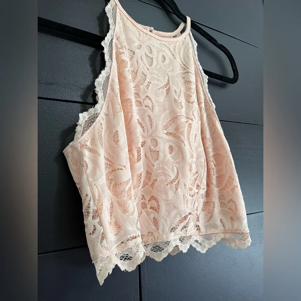 H&M Full Lace Lined Powder Pink Tank Top Women’s Sz 8 (Medium) EUC - Image 3