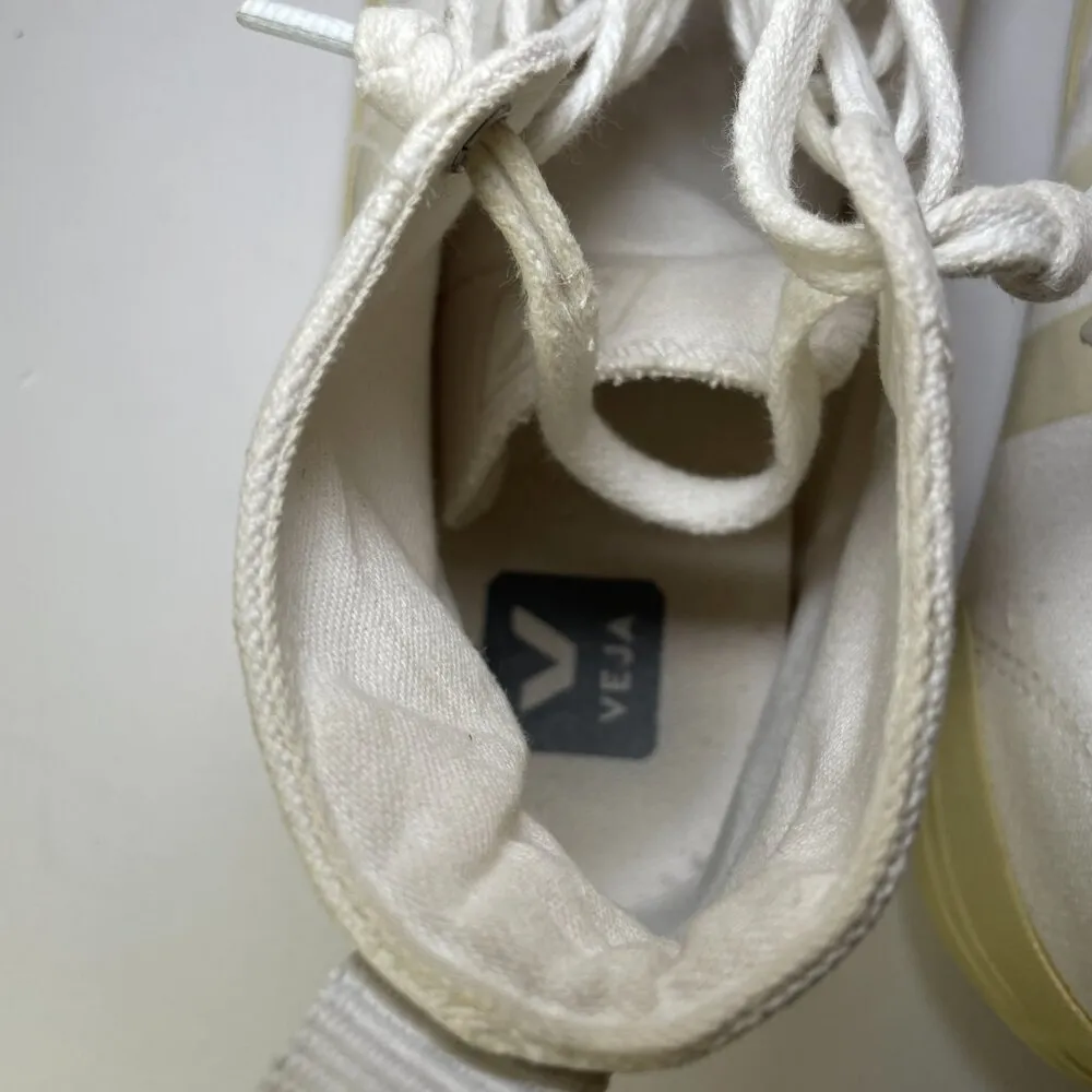 Veja Nova Hightop Women's US 7 White Canvas V Logo Leather Lace Up Casual Shoes - Image 8