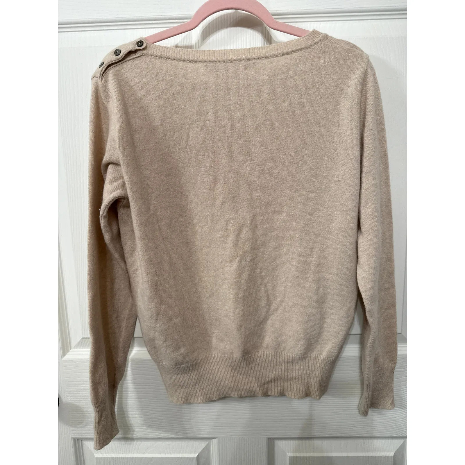 Nougat London Women's Crown Wool, Cashmere, Angora Blend Crewneck Sweater, L Tan Size L - Image 5