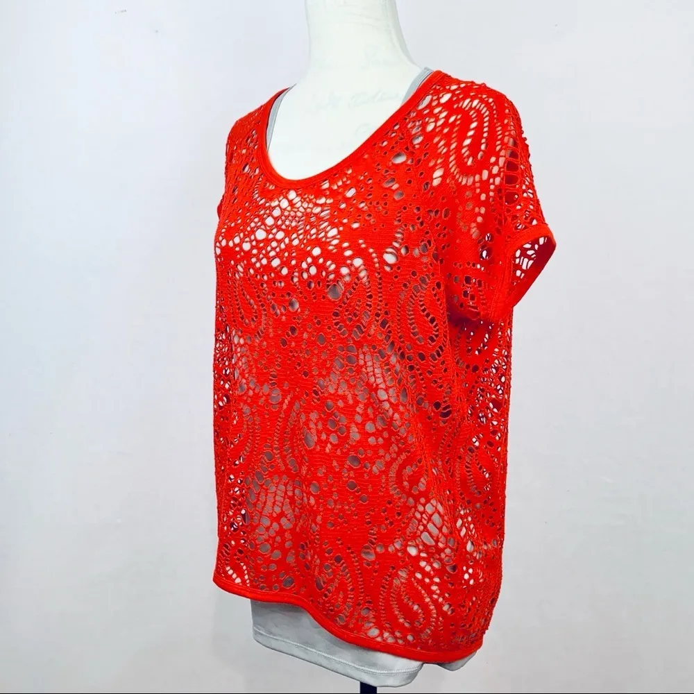 Two By Vince Camuto Mesh layered Blouse Size S - Image 4
