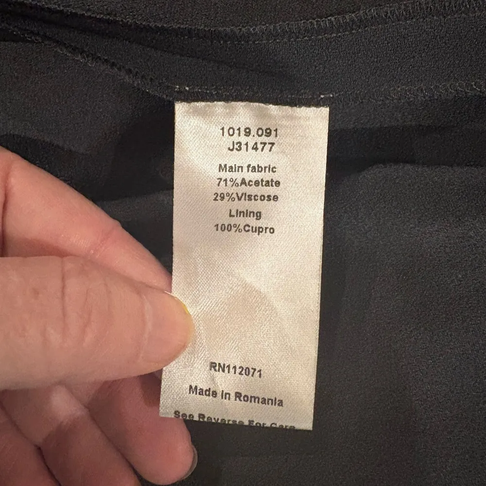 Jigsaw England maxi dress satin crepe sleeveless tie back sz 6 black - Image 4