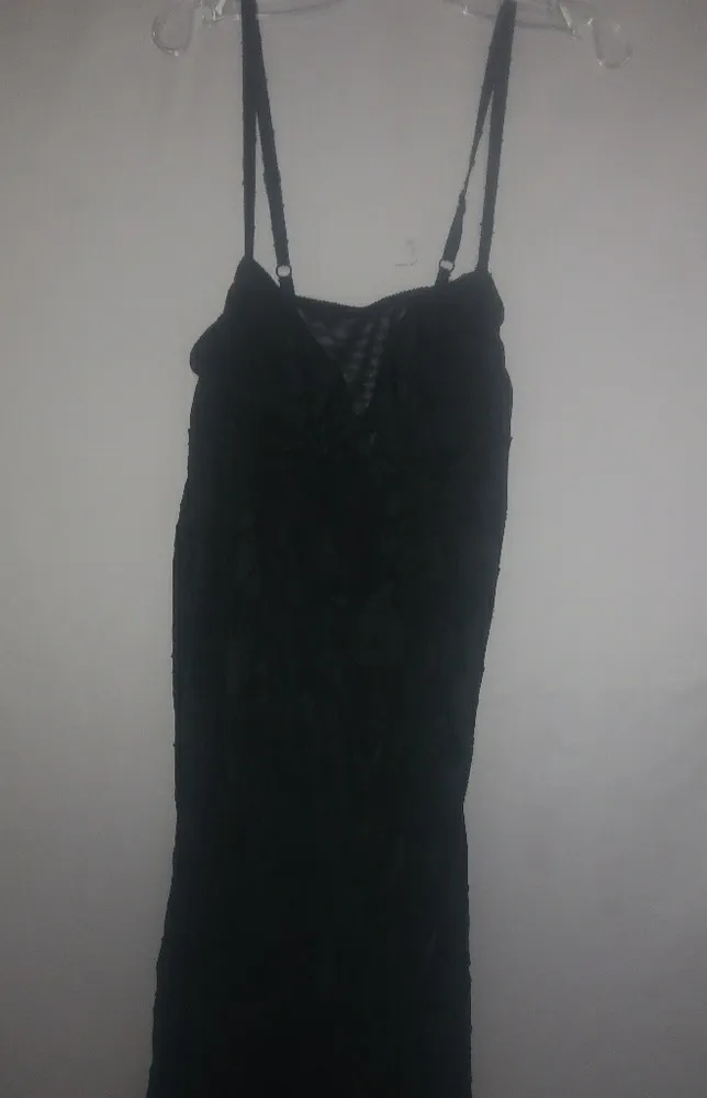 Victorias Secret S Underwire Bra Maxi Gown with Hearts in Black - Image 3