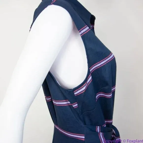 Hutch navy blue stripes shirt dress collar,‎ women size XL - Image 12