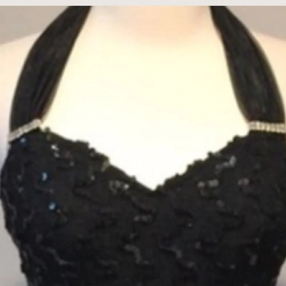 Black Lace Sequin Cocktail Dress Size 4 - Image 2