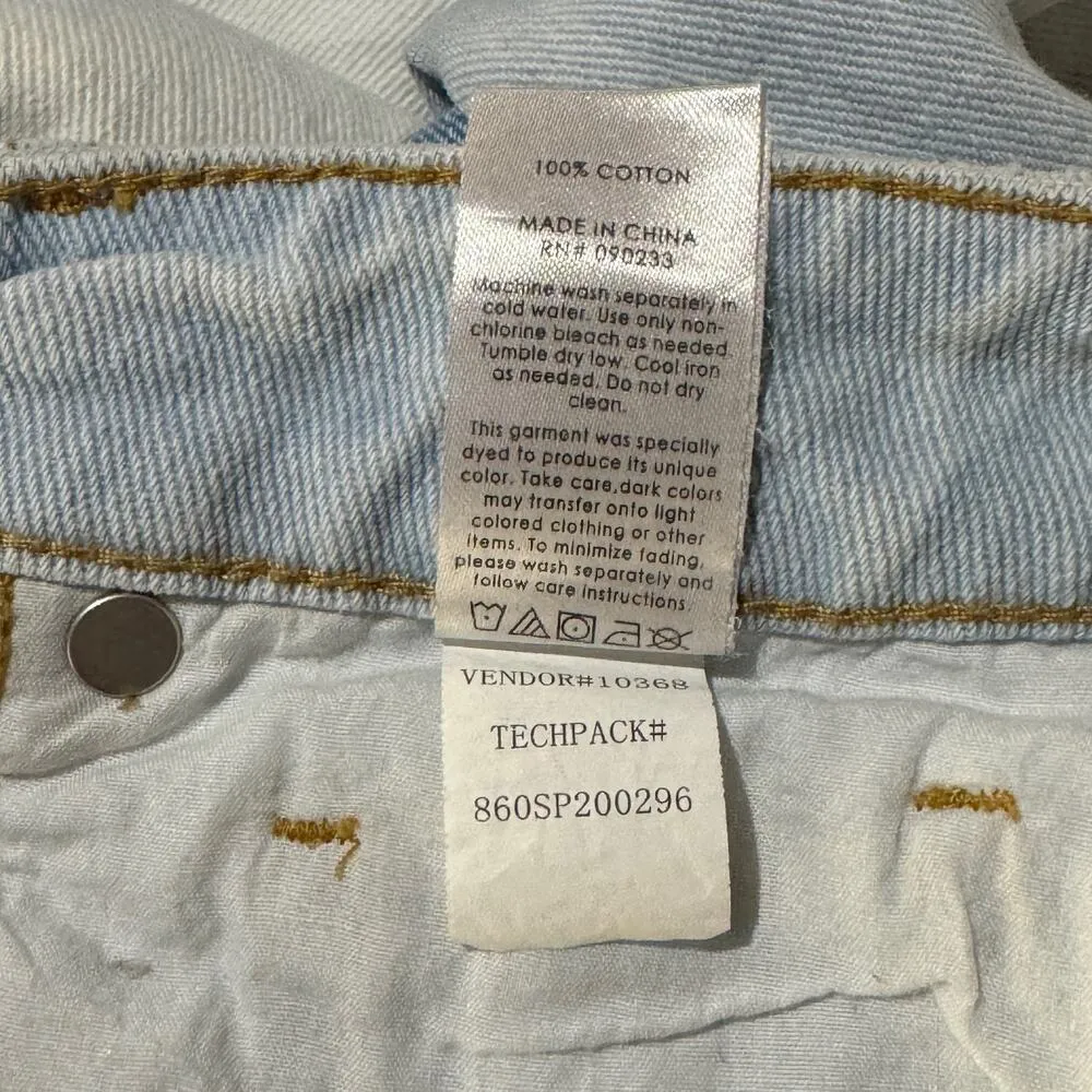 Pacsun SZ 25 Hopper Patch Mom Jeans Hi-Rise Relaxed Leg Zip-Fly Rigid Blue - Image 9