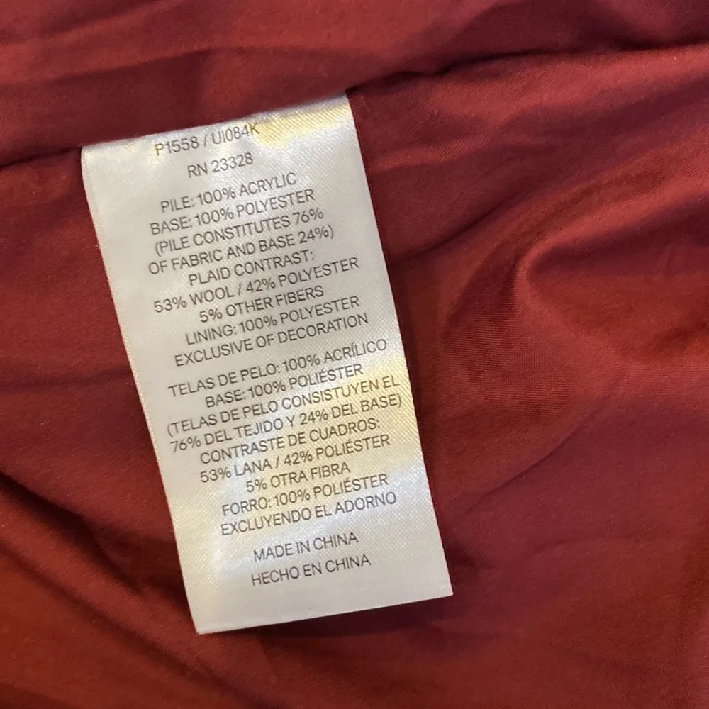 Pendleton Burgundy Sherpa Fleece Zipper Jacket EUC Sz Lg Acrylic Wool Comfy - Image 7