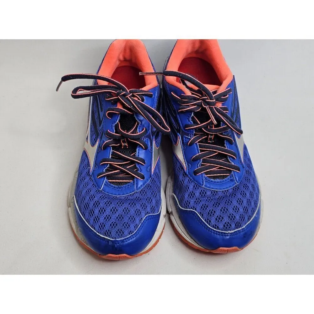 Mizuno Wave Inspire 12 Running Shoes Womens Size 6.5 Blue/Orange - Image 5