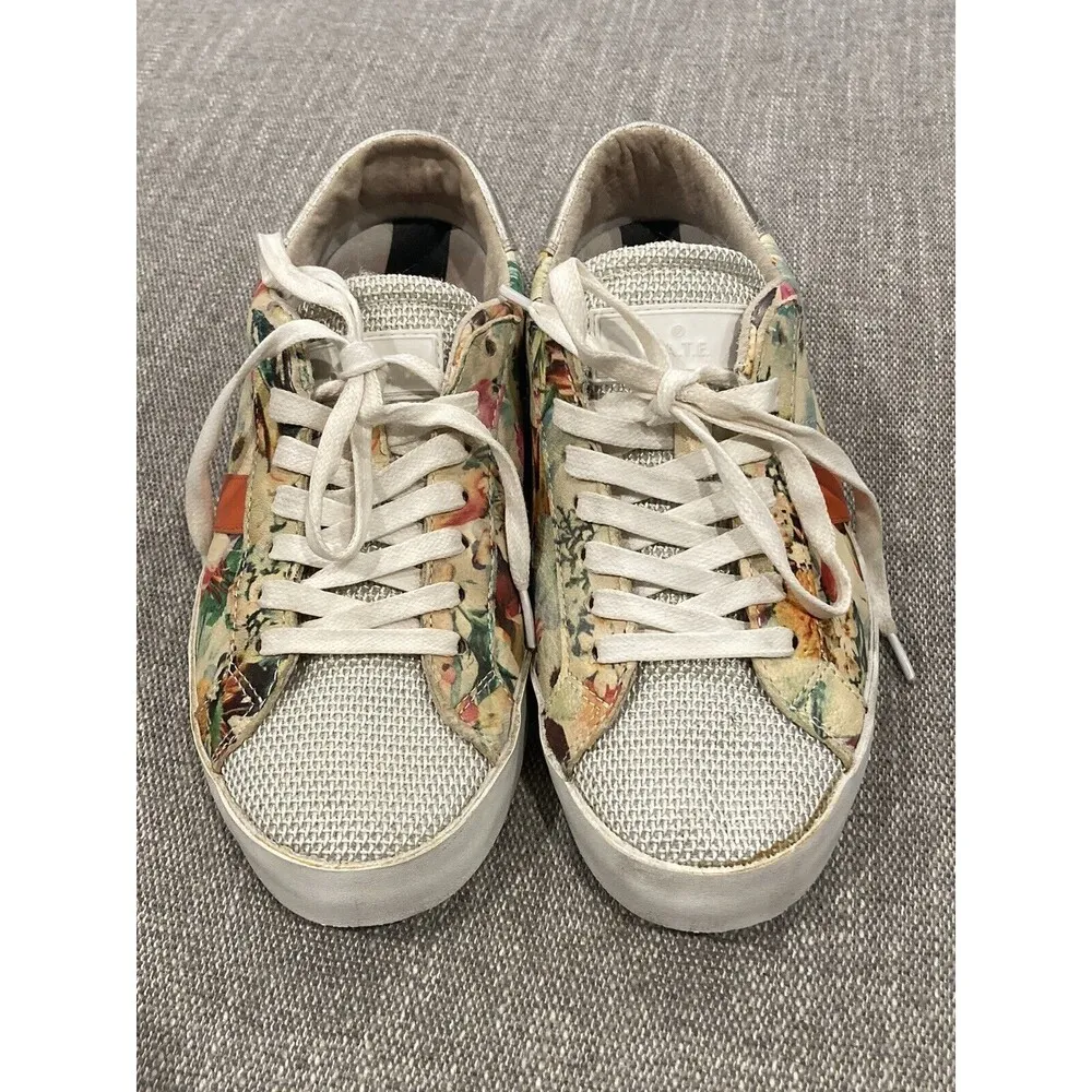 D.A.T.E. Shoes Women's Size 5.5 Floral Premium Sneaker Brand Date White - Image 3