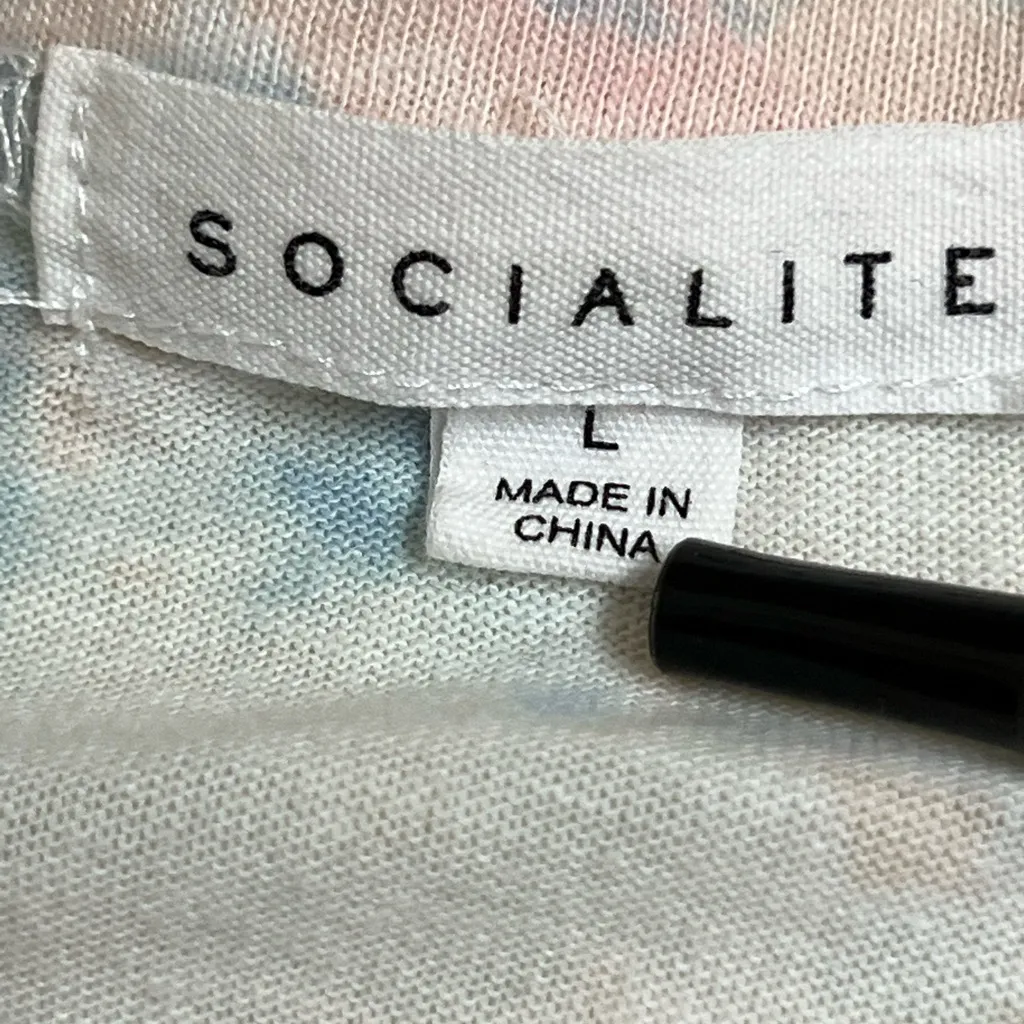 Socialite Orange and Blue Tie Dye Top - Size Large - VGUC - Image 3