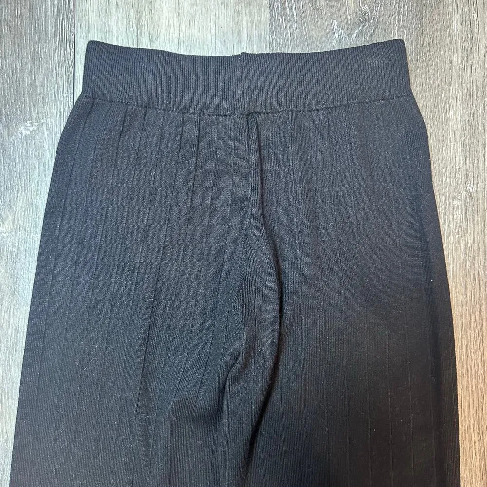 Silk & Salt Black Ribbed Loungewear Pants - Image 3