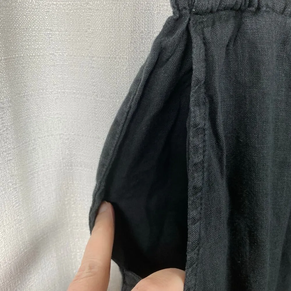 FLAX Black Linen Pull On Pants Sz.M - Image 5