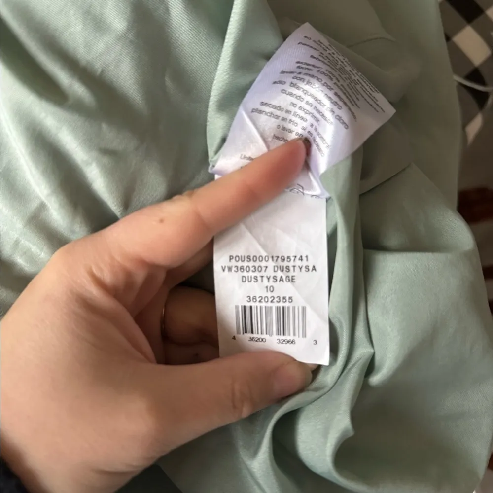 White Vera Wang Dusty Sage Straight Strapless Belted Bridesmaids Dress Women 10 - Image 7