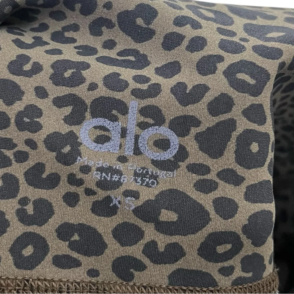 ALO Yoga Vapor High Waist Leopard Leggings Women’s XS Olive Branch Stretch - Image 10