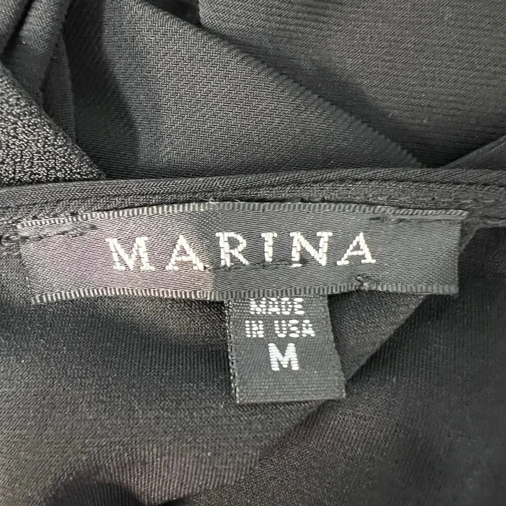 Marina Jumpsuit Womens M Cowl Neck Stretch Party Cocktail Event Feminine Dressy Black Size M - Image 2