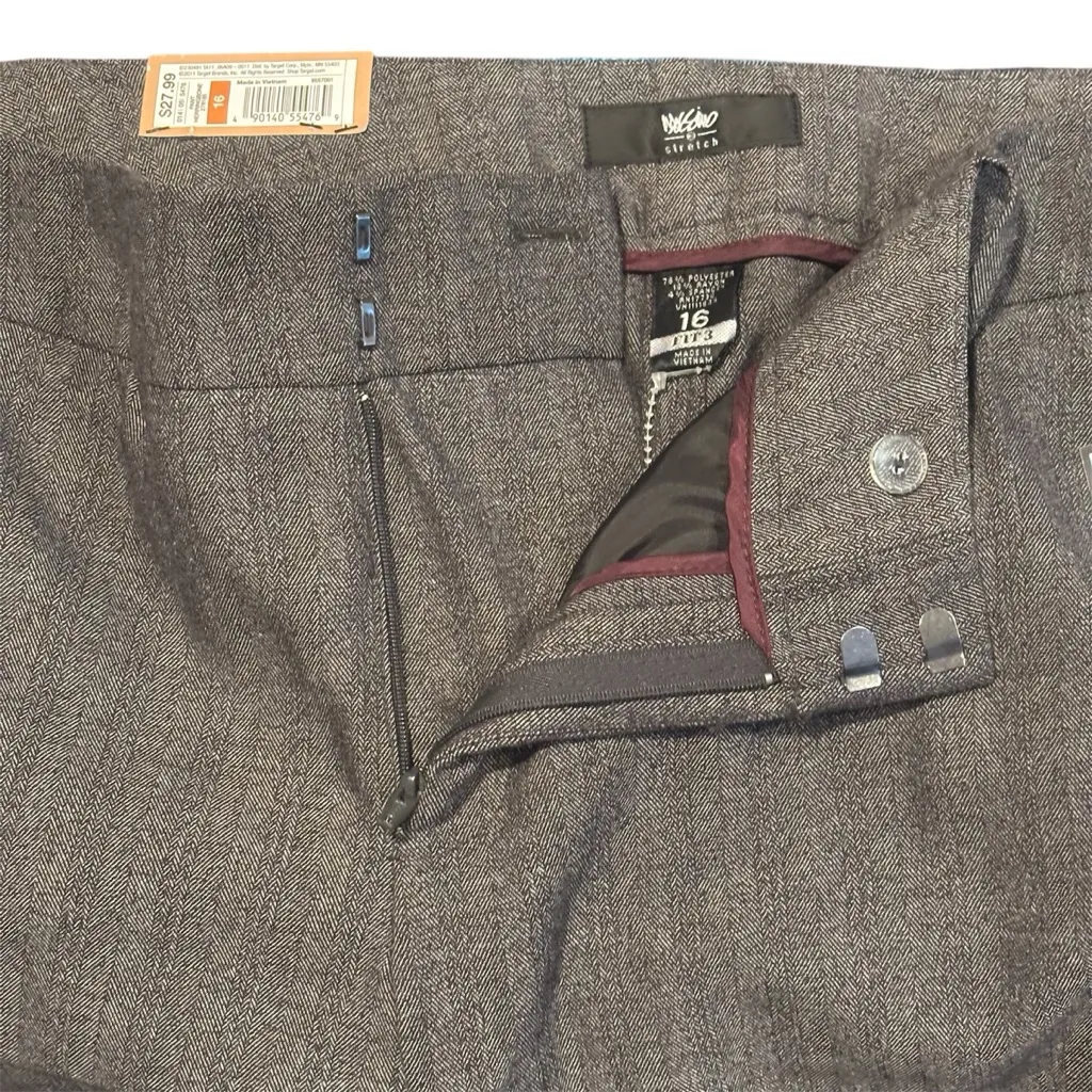 Mossimo Mid Waist Gray Straight Trousers NWT Size 16 Black - Image 7