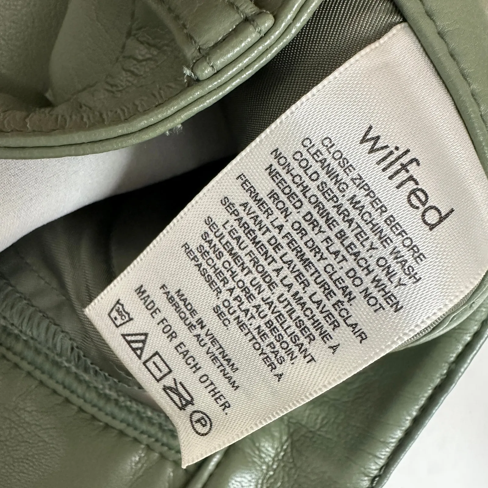 Aritzia Wilfred The Melina Pant High Waist Vegan Leather Straight Sage US 2 NWT - Image 6