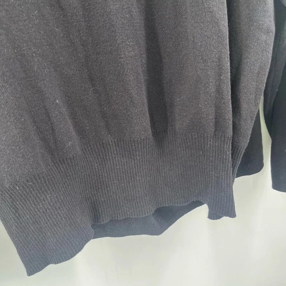 NIC + ZOE 4-Way Sweater 2X Black Plus Curvy Cotton Blend V-Neck All Year - Image 10