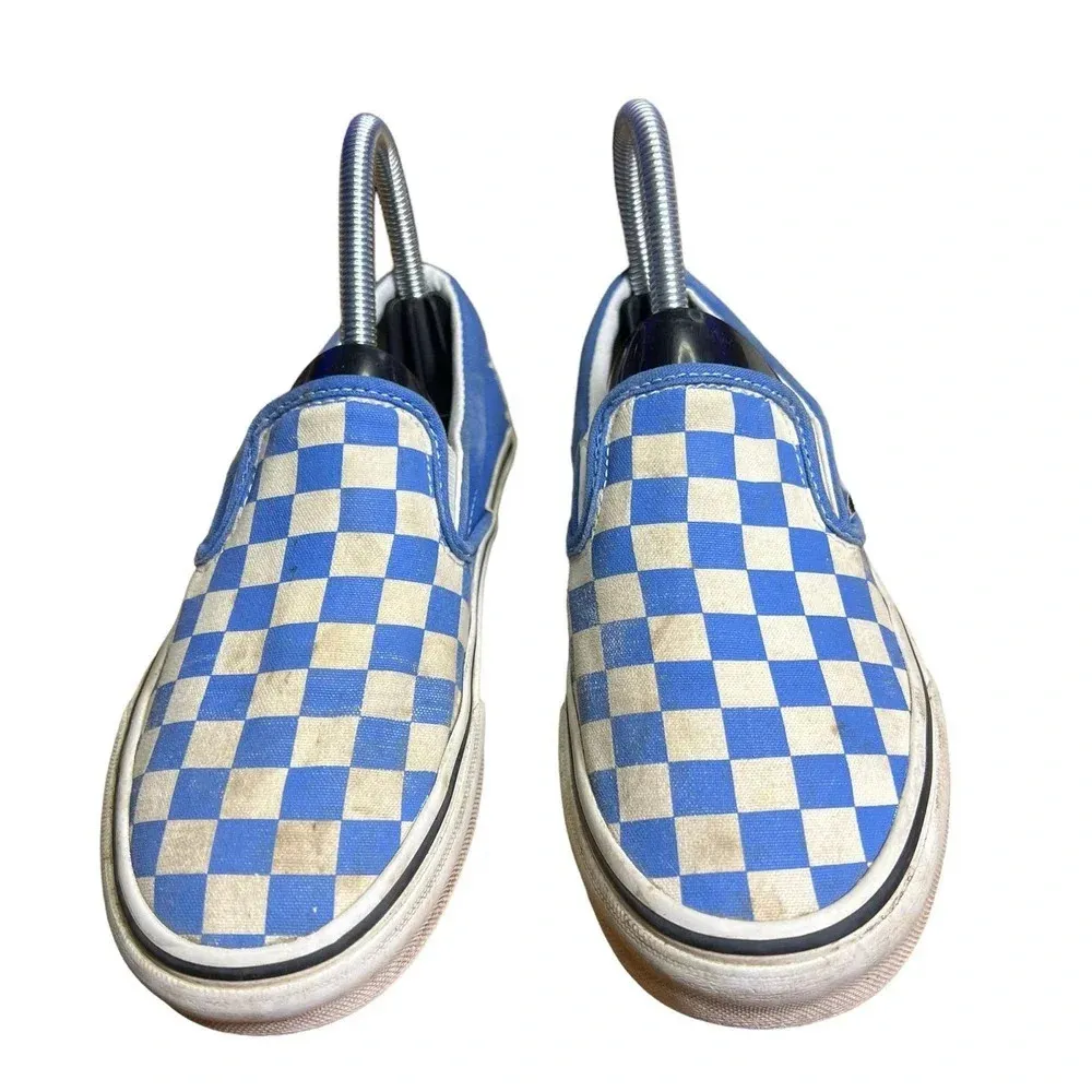VANS Classic‎ Slip-On Checkerboard Blue/ White Unisex Sneakers Y4.5/M4.5/W6.0 - Image 3