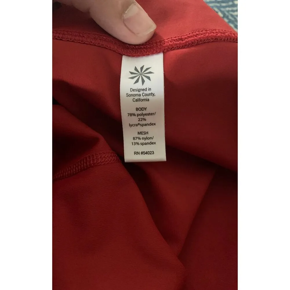 Athleta aura sonar mesh rust capri leggings size small - Image 6