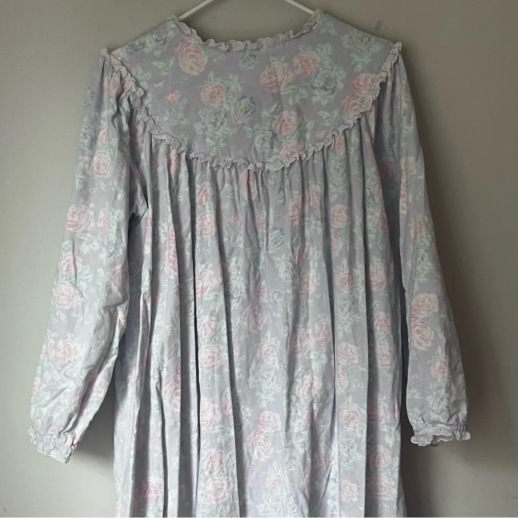 Lanz of Salzburg Floral Long Sleeve Coquette Cottagecore Nightgown Sz S 🔲 Pink - Image 8