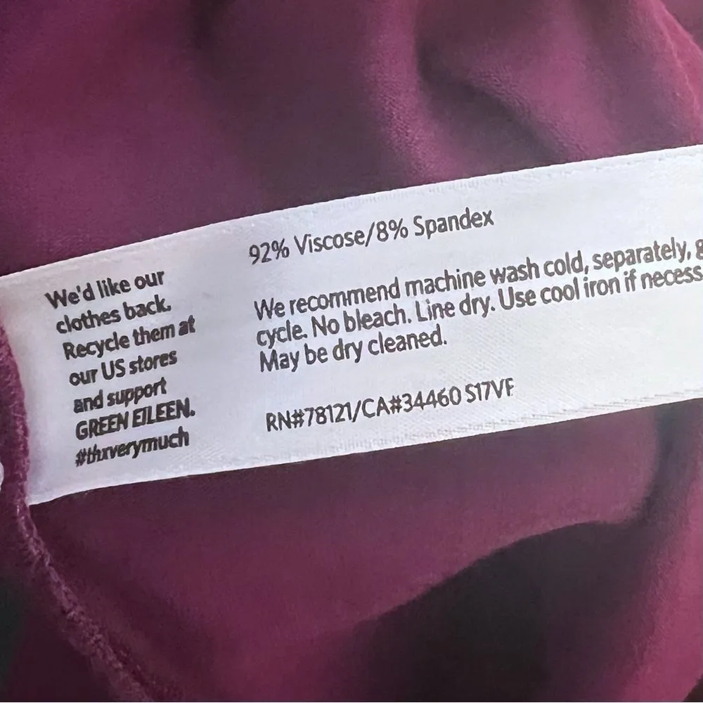 Eileen Fisher Women Wine Berry Jersey Swing Dress sz S - Image 7