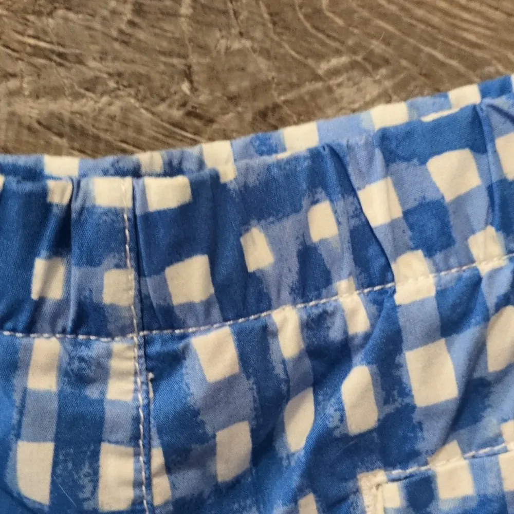 Lilly Pulitzer Ocean Trail Blue Gingham Shorts Elastic Waist Size XS - Image 4